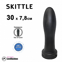 Фаллоимитатор SKITTLE, чёрный, Vac-U-Lock, силикон, 30 см